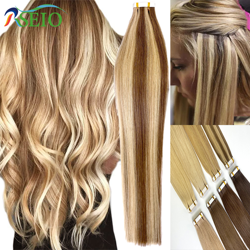 Invisible Tape In Extensions Real Hair - RSEIO düz bant içinde insan saçı