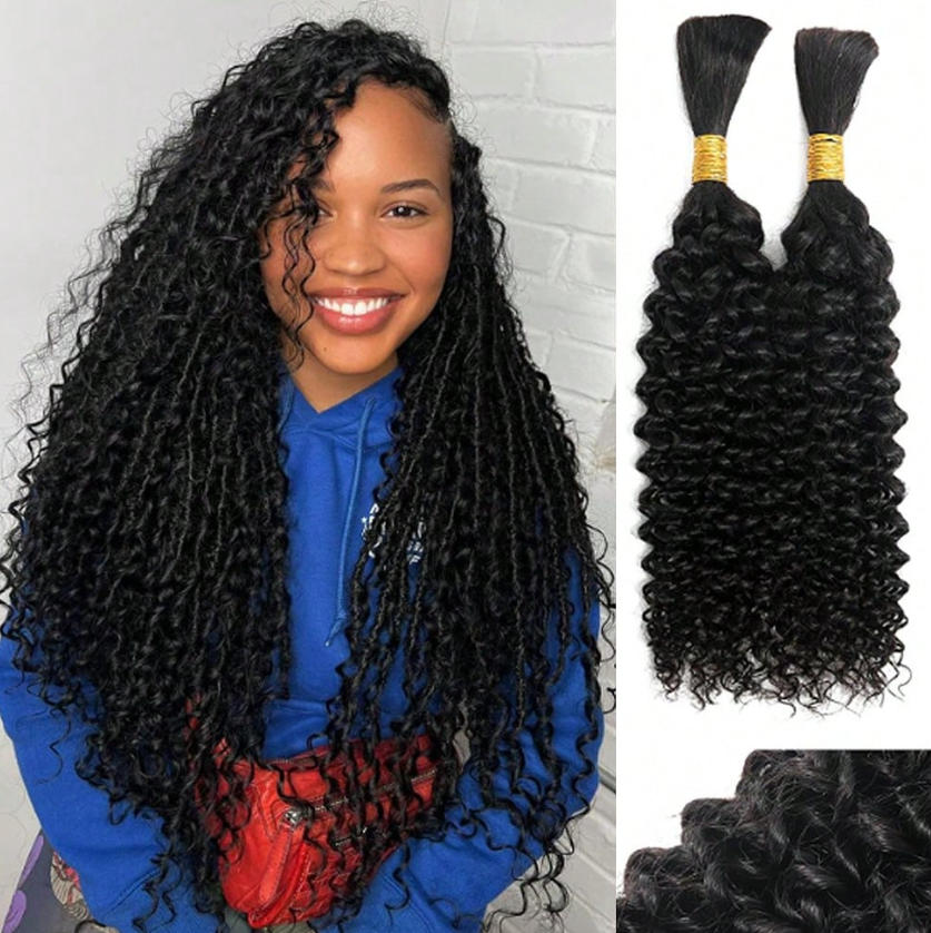 Water Wave Bulk Human Hair For Braiding - Örgü için atkı olmayan insan saçı