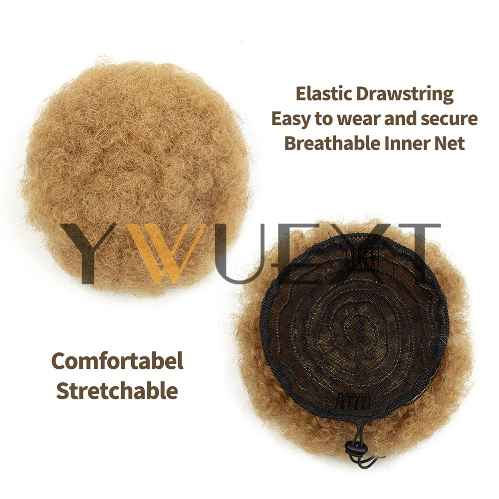 YWUEXT Bal Altın Afro Kinky Pu - Drawstring Afro Curly Puff Ponytail incelemesi ve fiyatı