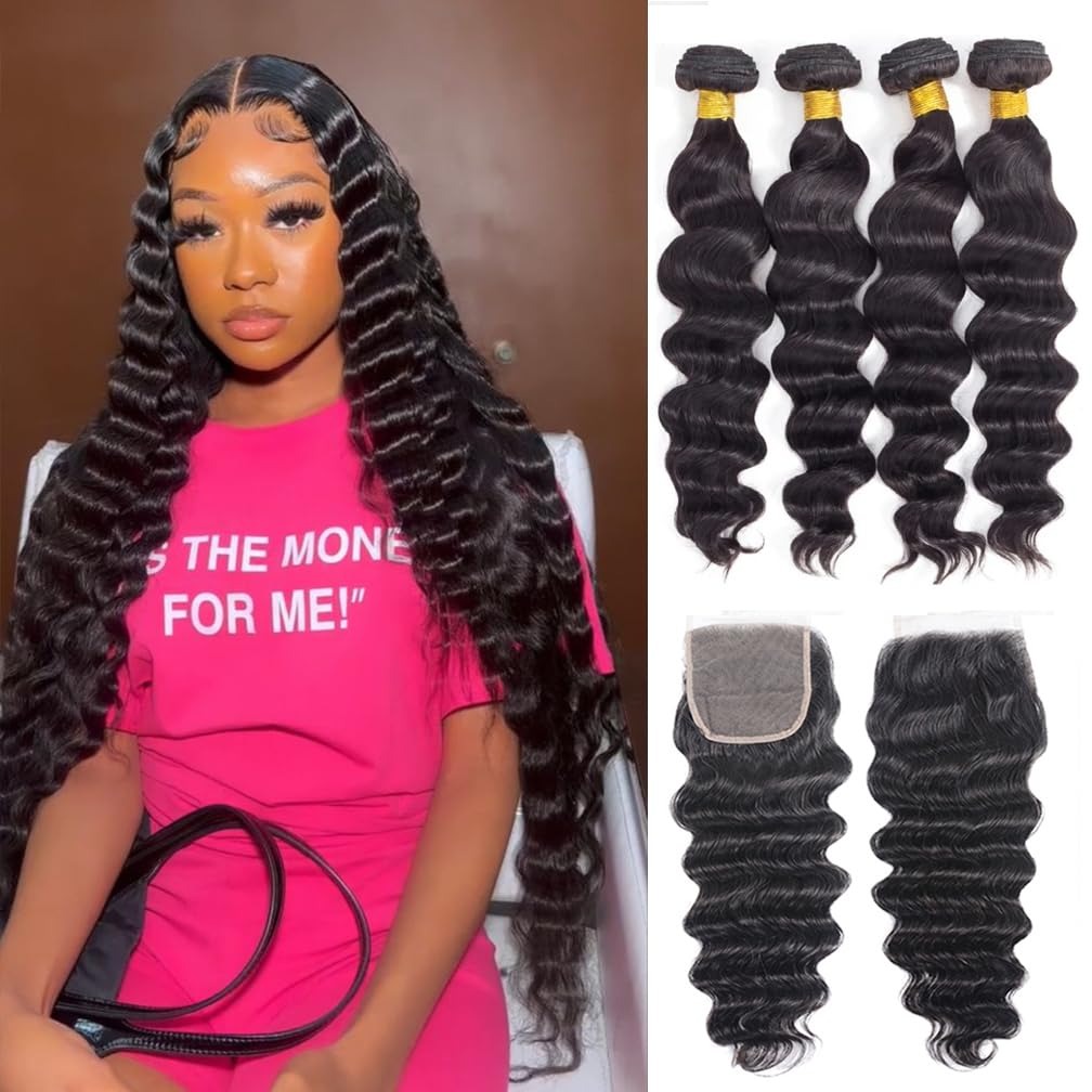 30 İnç Dökülmüş Dalgalı Saç De - Deep Wave 3 Bundles With Closure incelemesi ve fiyatı