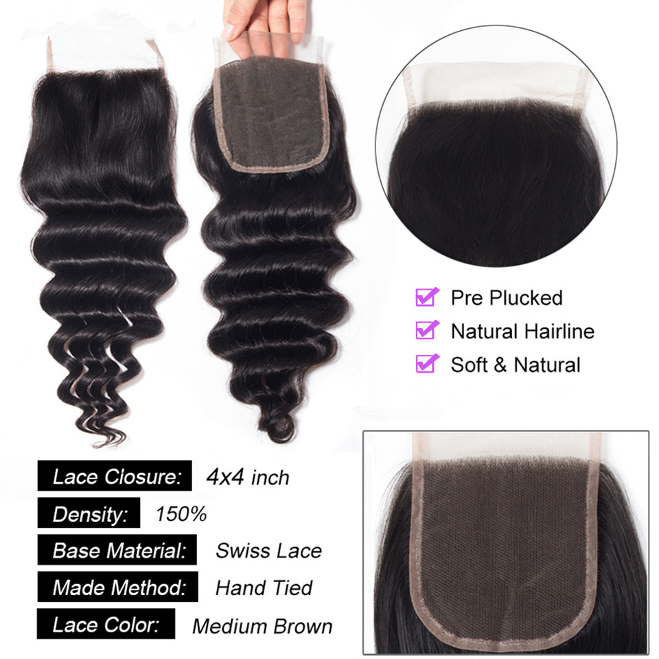 30 İnç Dökülmüş Dalgalı Saç De - Deep Wave 3 Bundles With Closure incelemesi ve fiyatı