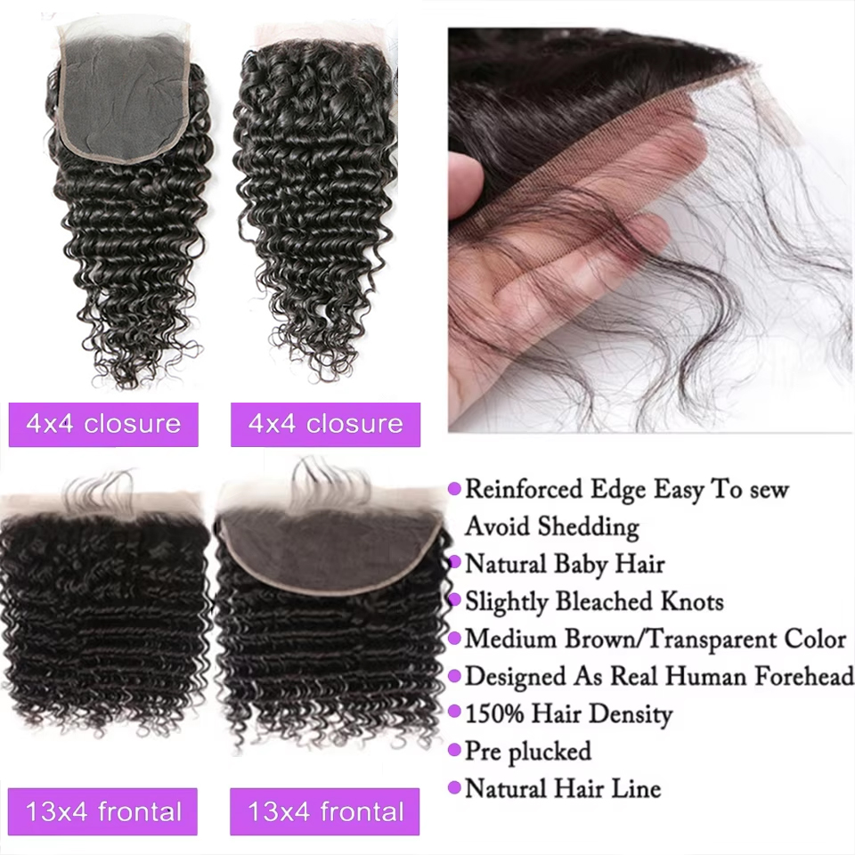 26 28 30 İnç Derin Dalgalı Saç - Deep Wave 3 Bundles With Closure incelemesi ve fiyatı