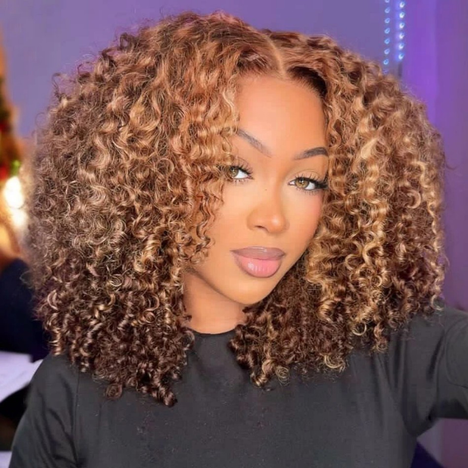 P4/27 Renkli, Kıvırcık, Kısa B - Glueless Wear And Go Human Hair Wig incelemesi ve fiyatı