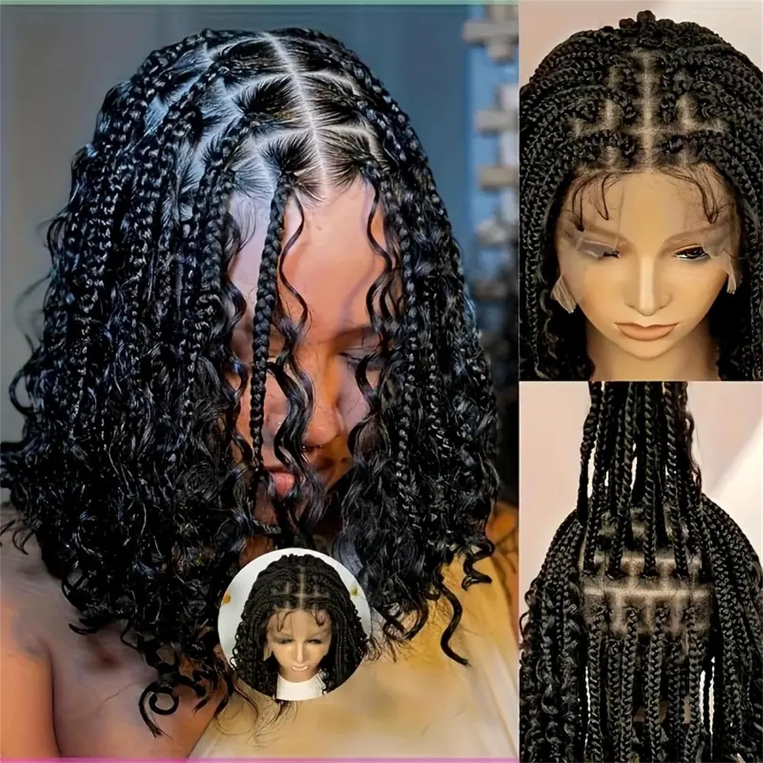 14/16/18 inç Kısa Düğümsüz Kut - Synthetic Braided Wigs For Black Women incelemesi ve fiyatı