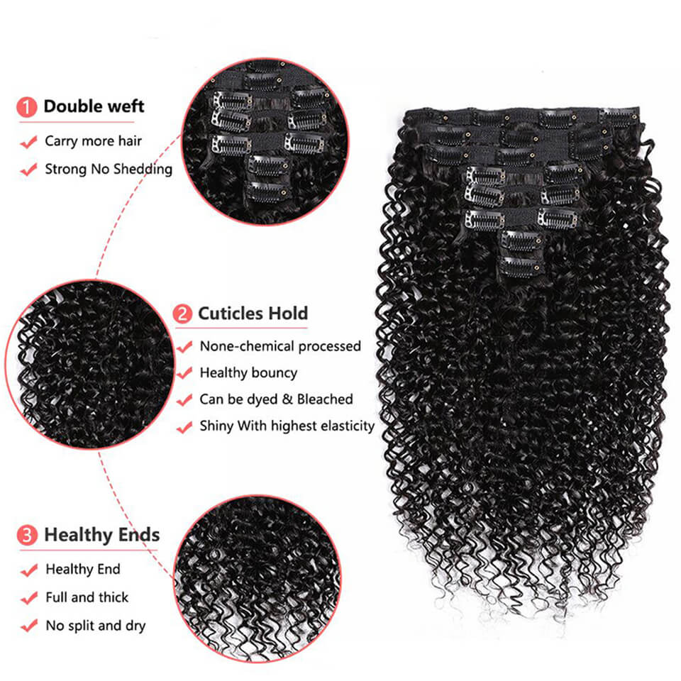 Kadınlar İçin Afro Kıvırcık Kl - Seamless Clip In Hair Extensions Human Hair incelemesi ve fiyatı
